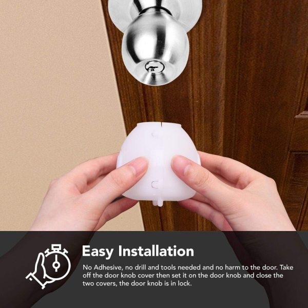 2 Pcs Door Knob Cover Baby Safety Door Knob Covers Doorknob Locks Child Children Kids Proof/hcd