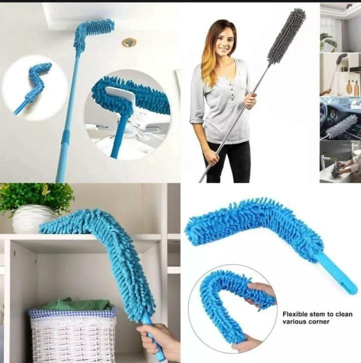 FLEXIBLE MICROFIBER DUSTER WITH EXTENSION POLE