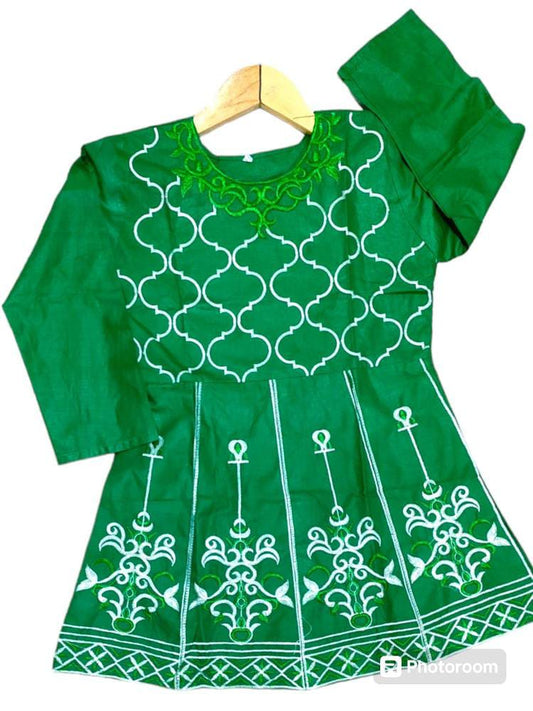 1Pc Girl's Stitched Cotton Embroidered Frock