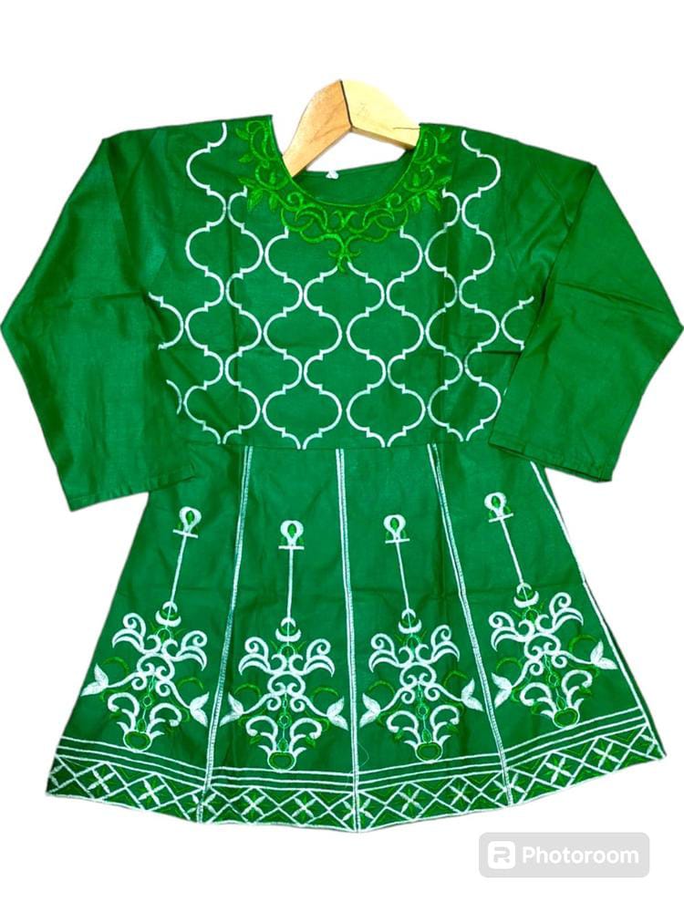 1Pc Girl's Stitched Cotton Embroidered Frock