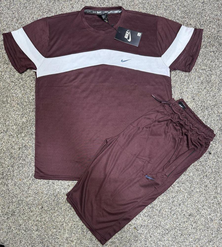 2 Pcs Men's Dri Fit Plain T-Shirt &amp; Shorts Tracksuit