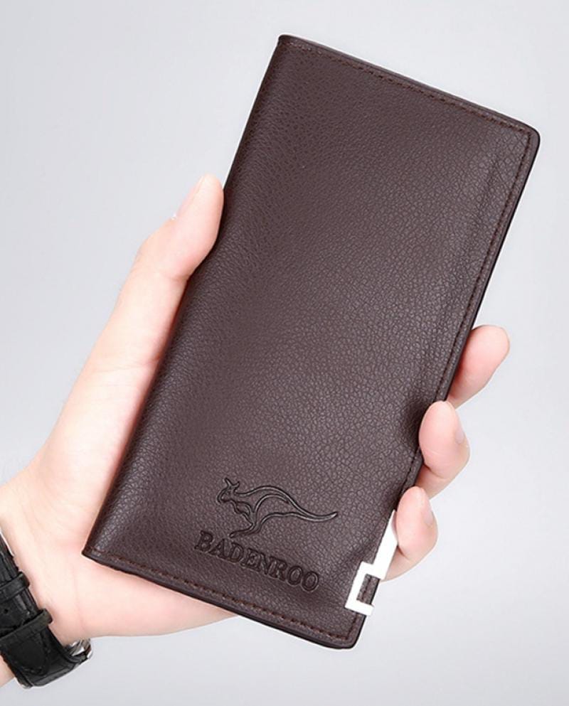 Unisex Vintage Long Fold, Leather Wallet