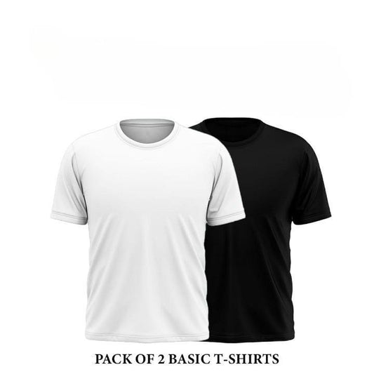 Men's Cotton Plain T-Shirt, Pack Of 2