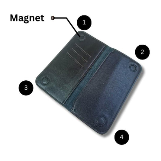 Men's Leather Magnetic Closure Wallet