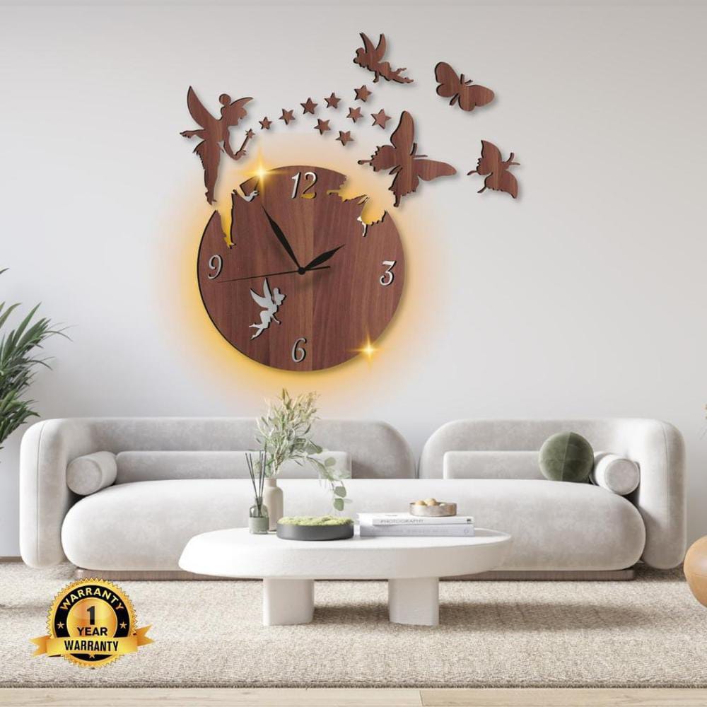 Fairy Design Laminated Wall Clock With Backlight