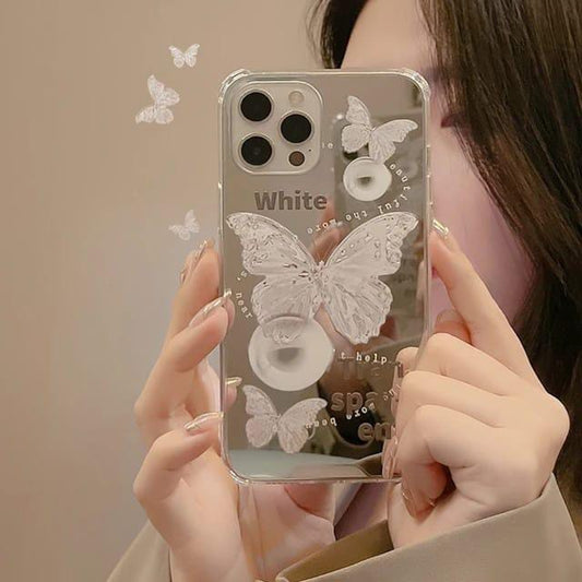 iPhone Back Case Only - Cute Mirror Butterfly Design