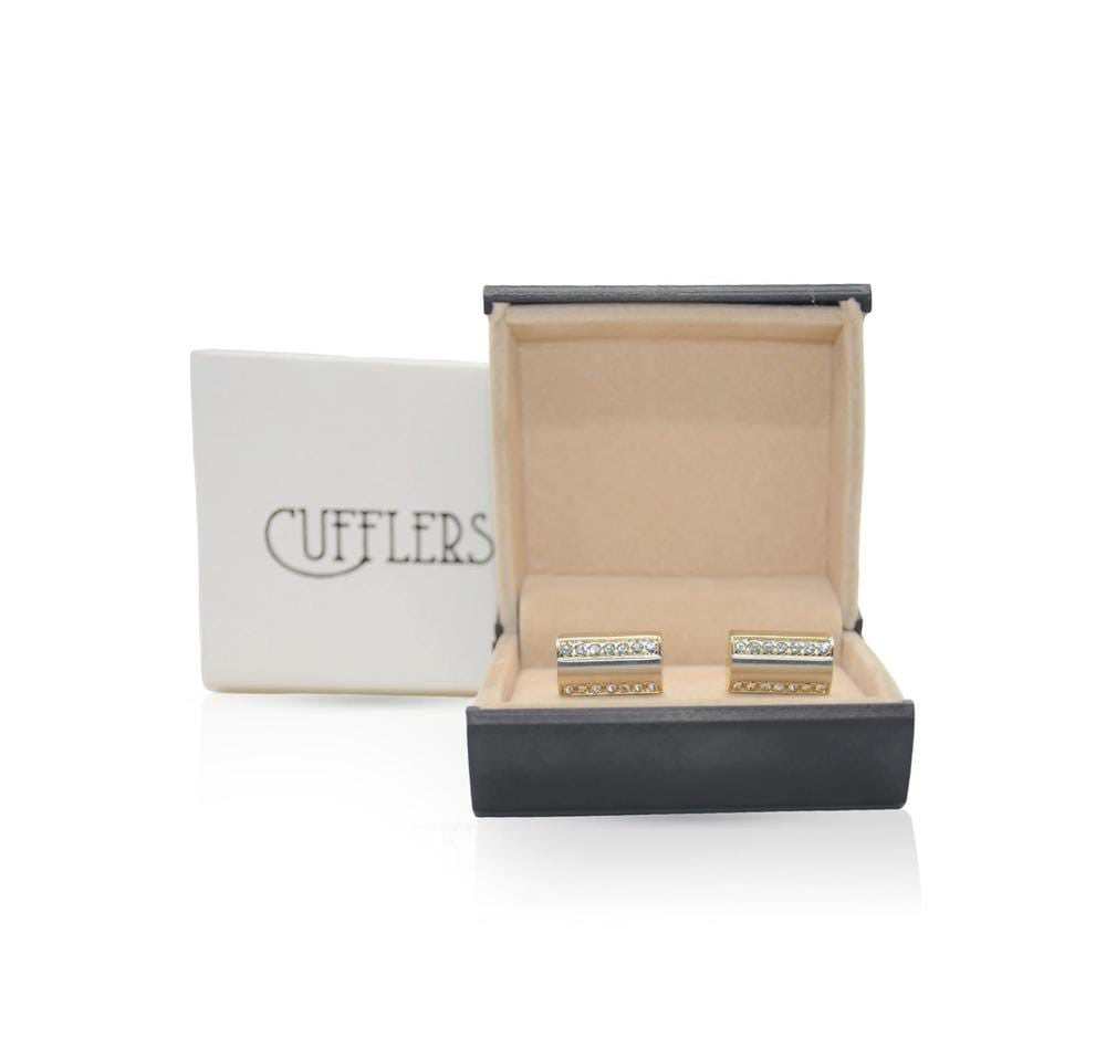 Cufflers Classic Rectangle Crystal Cufflinks