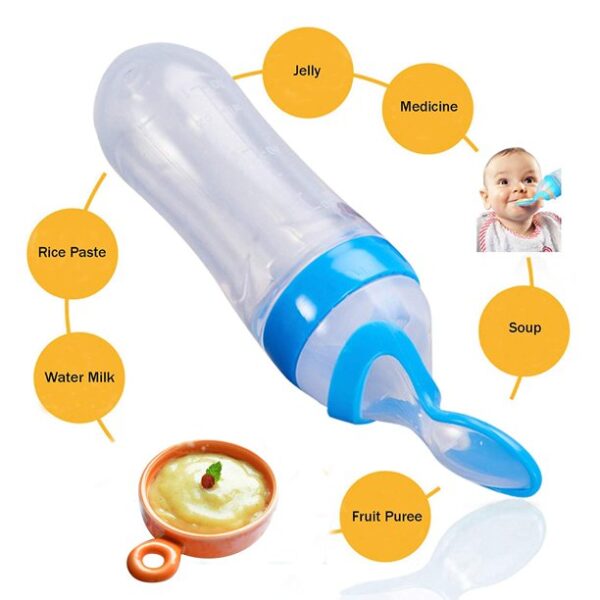 Baby Spoon Feeder Silicone Bottle Feeding With Free Fruit Pacifier Toddler(random Color)/hcd