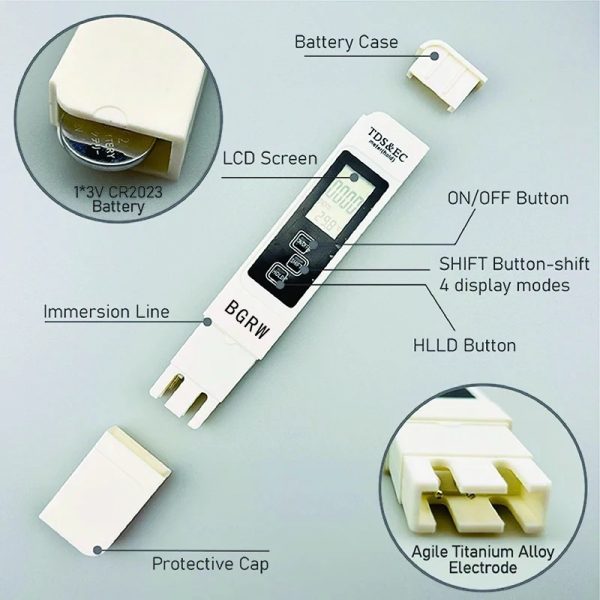 Digital Lcd Pen Tester | Water Quality Monitor Purity Measure Tool/hcd