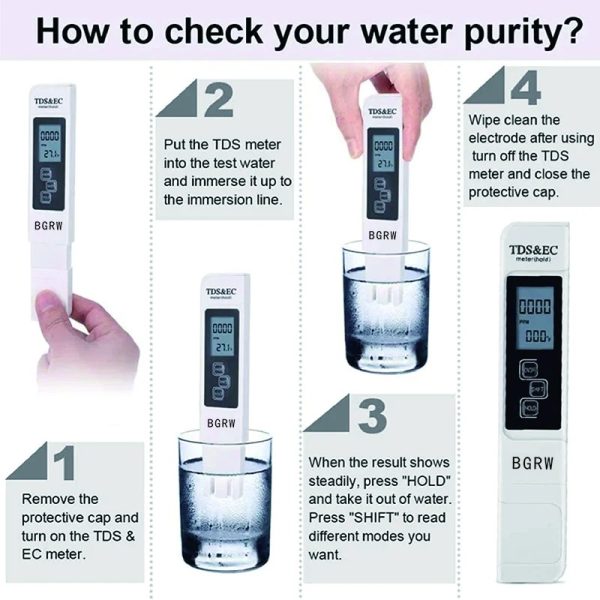 Digital Lcd Pen Tester | Water Quality Monitor Purity Measure Tool/hcd