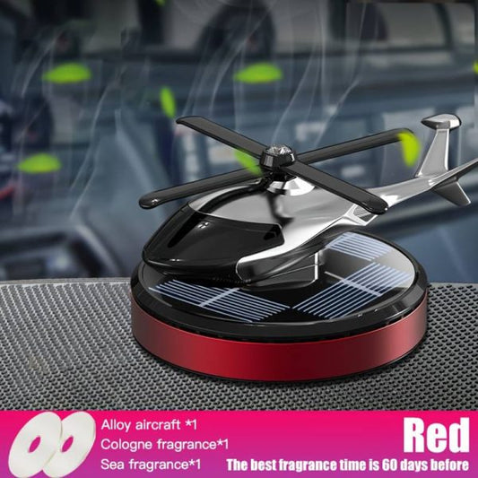 New Shape Red Color Solar Powered Car Dashboard Helicopter Perfume